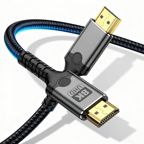 DERSUR 8K HDMI 2.1 Cable 48Gbps 1.6FT, Short Ultra High Speed HDMI Braided