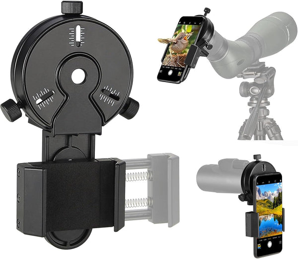 SOLOMARK CellPhone Mount for Vortex Bushnell Celestron Spotting Scope - Works with Binoculars and Smartphones