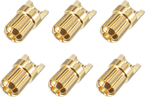 uxcell 6.5mm Gold Plated Bullets Connector Banana Plugs Male for RC Battery ESC Motor, 6pcs