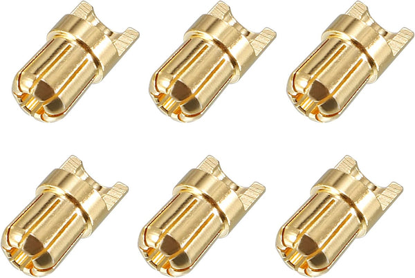 uxcell 6.5mm Gold Plated Bullets Connector Banana Plugs Male for RC Battery ESC Motor, 6pcs