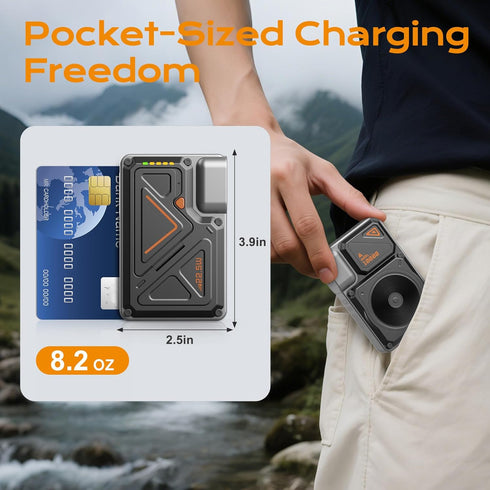 SEANCHEER P07 10000mAh 22.5WMAX,Portable Magnetic Power Bank Charger Portable Charger with Built-in Cable and Foldable