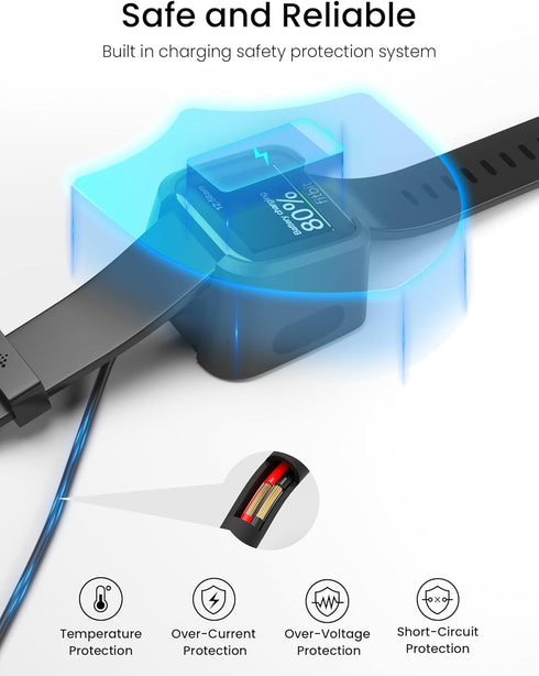 Charger for Fitbit Versa 1/Versa Lite/Versa SE Replacement Charging Dock Cable for Versa, Versa SE, Versa Lite Smart