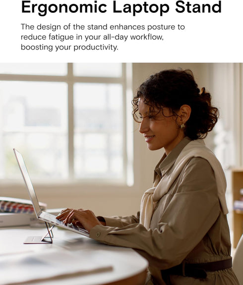 MOFT Laptop Stand for Desk, Adhesive with 2 Adjustable Viewing Angles, Portable for MacBook