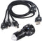 Bling Car Charger Accessories Set, Rhinestone Dual USB Car Chargers + Bling 3 in 1 Charging Cable for Girls
