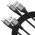 USB to USB C Cable 2-Pack, 3ft Fast Charging High Speed Nylon Cord for Samsung Galaxy A20, S20, S10 Plus, Note 8