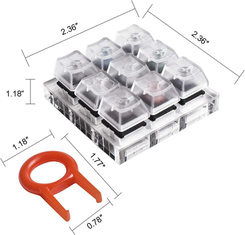Cherry MX Switch Tester Tool for Mechanical Keyboards, 9-Key Testing with Keycap Puller and O Rings