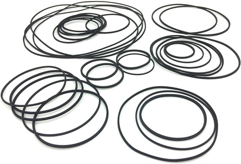 The Only One 56Pcs Set Cassette Repair,40-120mm(Black,1mm Recorder Rubber Belts-Rubber Drive Belt Premium for DVD, CD