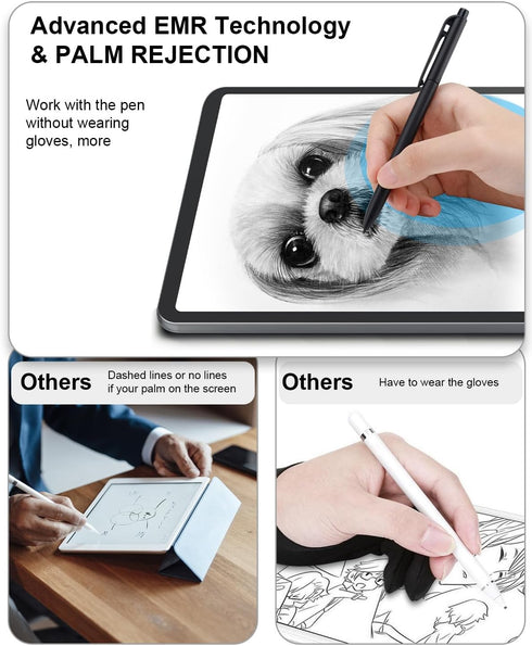EMR Stylus for Remarkable 2 Pen with Eraser, Replacement Digital Pen with 4096 Pressure Level and 2 Tips