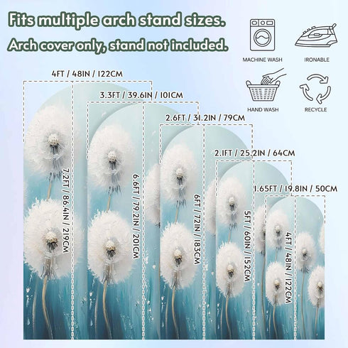Jnbasdffb 6 White Spring Floral Wedding Arch Cover,Stretchy Spandex Arch Backdrop Stand Covers FT,Modern Oil Painting