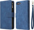 UEEBAI Wallet Case for iPhone 7 Plus, Premium Vintage PU Leather with Magnetic Closure, Zipper Pocket, Blue
