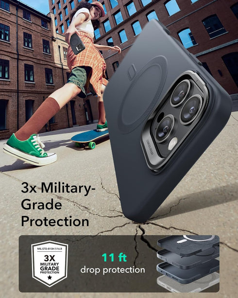 ESR 16 16 for iPhone Pro Max Case, Silicone Case with Stand, Compatible with MagSafe, Built-in Camera Stash Stand