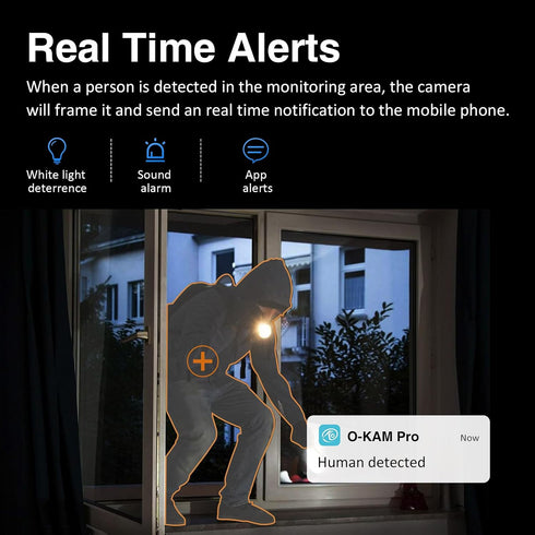 EVERSECU 2 Smoke & Gas Detection Home Security Camera with Sound Alarm & Real Time Alert, Humanoid Auto Tracking, Way