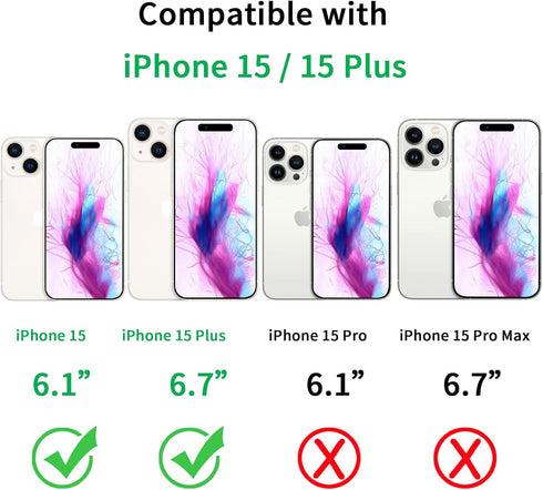 Compatible with iPhone 15 and iPhone 15 Plus Camera Lens Protector, Anti-Scratch Tempered Glass Camera Screen Protector Shockproof Full Protective Camera Cover Case Friendly Lens Cover-Pink