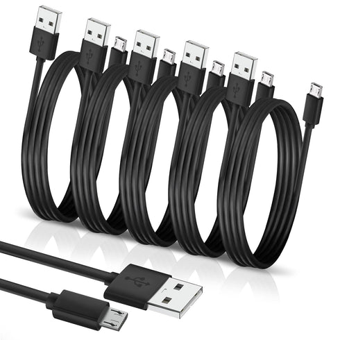 Micro USB Cable 5-Pack, Fast Charging Data Transfer Android USB Cord for Kindle Fire HD/ Galaxy S6