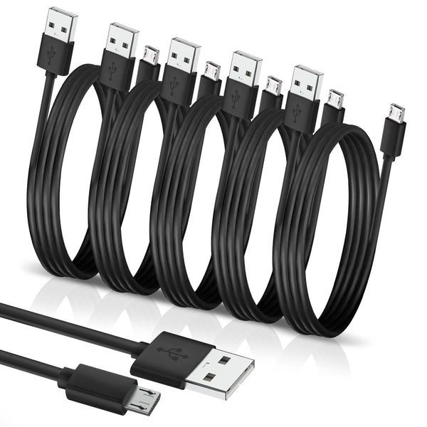 Micro USB Cable 5-Pack, Fast Charging Data Transfer Android USB Cord for Kindle Fire HD/ Galaxy S6