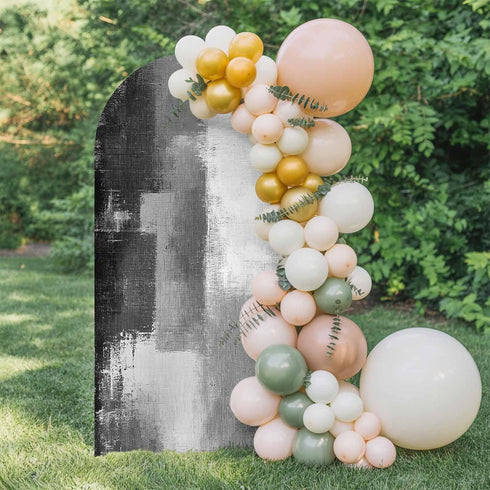 Jnbasdffb 6.6 Grey Wedding Arch Cover, Stretchy Spandex Arch Backdrop Stand Covers FT, Modern Oil Painted Art Abstract