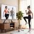 Amazon Basics 77 inch, 80 lbs, Universal TV Stand, Height Adjustable for TVs up to Compatible with Soundbars, Holds up