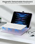 MoKo Universal Tablet Case with Keyboard for 9"-11" Tablets, Removable Wireless Bluetooth Keyboard & Pen Holder, Lilac