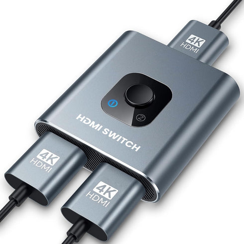 SCSXGO HDMI Switch 4k@60hz Splitter, Aluminum Bidirectional HDMI Switcher 2 in 1 Out,