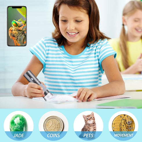 HD 4K 3840x2160P WiFi Digital Microscope Camera, Portable Handheld Microscope for iPhone, Android, Windows, Mac