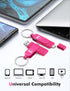 mosDART 64GB 3.2 150MB/S 15, 16 17, Dual USB Type-C Flash Drive, Thumb Drive with Keychain and LED Light, exFAT Memory