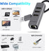 WALNEW USB 3.0 Ethernet Adapter, 4-in-1 USB Hub with 3 USB-A Data Ports and 1 Gigabit RJ45 Network for Laptop