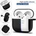 R-fun Soft Skin Silicone Case Cover with Cleaner Kit for AirPods 4th, Full Protective Case with Keychain, Black