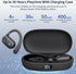 True Open Ear Headphones, Bluetooth Headphones 5.3 Sports with Smart Digital Display, 36H Playtime, IP54 Waterproof, Wireless Earbuds Lightweight Design Fit Cycling, Running, Workout (Black)