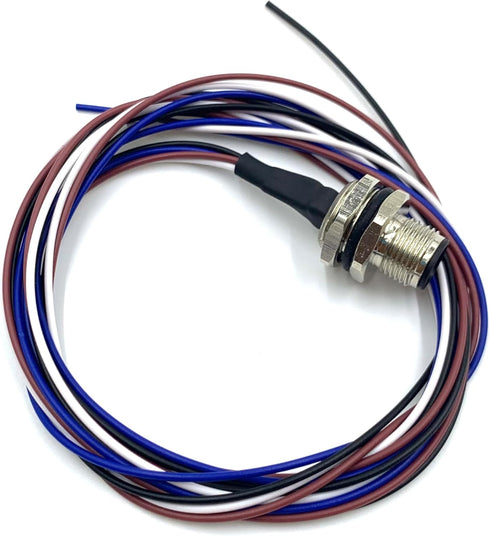 M12 4Pin Male Connector Cable, A Coded Straight Back Mount 1M Waterproof Male Aviation Socket IP67