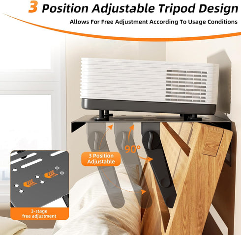 CABTE (11.81 9.45inch) Metal Projector Mount Adjustable Angle, Suitable for Projectors and Speakers Perforated Design