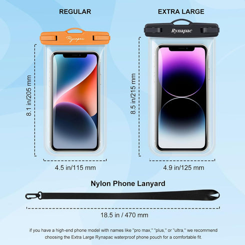 Waterproof Phone Pouch Bag, 8.5in Water Proof Case for Beach Travel, Lanyard Holder for iPhone 15 Pro Max Galaxy S23