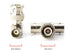 THE CIMPLE CO BNC T Adapter - T-Shaped Coax Splitter, 1 Male to 2 Female Ports - 4 Pack