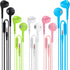 Pack of 5 Wired Earbuds Headphones with Microphone, Noise Isolating, Heavy Bass Stereo, Compatible with Android & More.