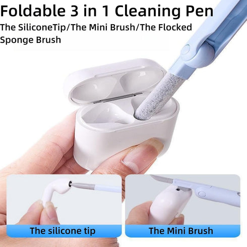Keyboard Earphone Cleaner Kit, 7 in 1 Electronic Cleaning Kit for Earphone, Keyboard, Laptop, Phone with Portable