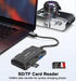 ukiism 5 1 3 More(Black/3.3FT in USB Hub with SD/TF Card Reader, USB Extender with USB-A Ports for Laptop, PC, Desktop