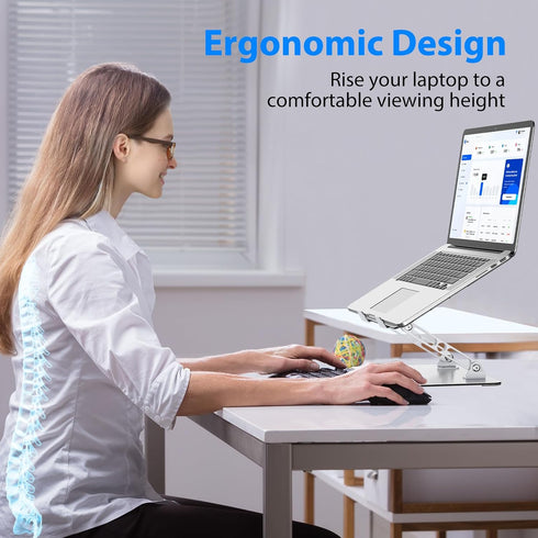 Gogoonike 10-15.6 Laptop Stand for Desk, Adjustable Laptop Riser, Metal Foldable Computer Stand Holder Portable