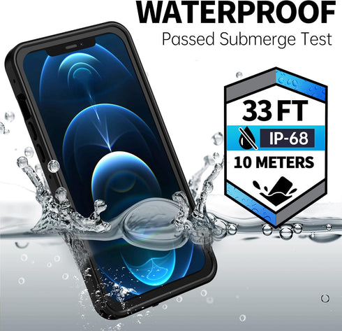 BEASTEK Waterproof Case for iPhone 12 Pro Max, NRE Series Shockproof IP68 with Built-in Screen Protector (Clear)
