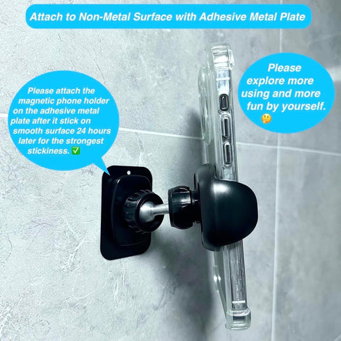 Gym Magnetic Phone Holder Mount, Compatible with All Smartphones, Attaches to Metal Surfaces, Big Phones Friendly