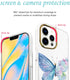JAHOLAN Clear Case for iPhone 12 Pro Max - Purple Glitter Cute Butterfly Design, Shockproof TPU Bumper Hard PC Back