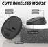 Wireless Keyboard Mouse Combo, 104 Keys Cute Wireless Keyboard with Number Pad for Windows, Grey