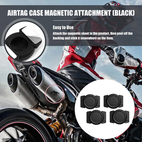 KAKUPPA 4 Pcs Car Magnetic Holder Case, Hidden Black Silicone Convenient Find Quickly Anti-Loss Case with Self-Adhesive