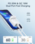 VRURC Apple Watch Charger, PD 20W Fast Charging Block, USB C Wall Charger Power Adapter with Dual Port, White