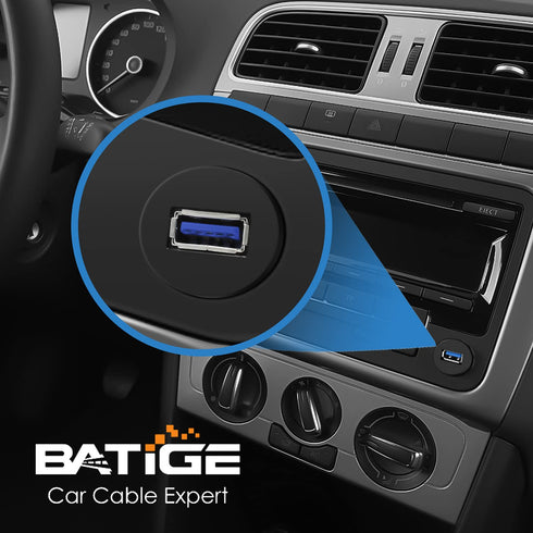 3.0 1ft BATIGE Single Port USB Male to Female AUX Car Mount Flush Cable Waterproof Extension for Car Truck Boat