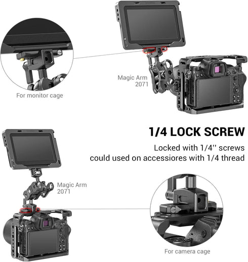 SMALLRIG Universal Low-Profile Quick Release NATO Rail 50mm/2inches Long with 1/4'' Screws for Camera Cage EVF Mount
