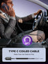 JOYROOM 4.8A Car Phone Charger, Mini All Metal Cigarette Lighter USB Charger with Type C Coiled Cable for iPhone 15 Pro