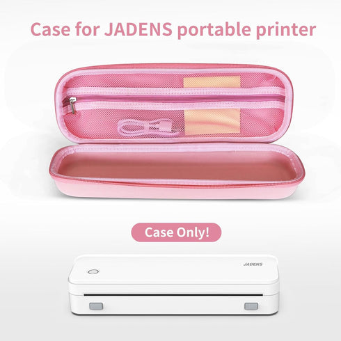 JADENS Portable Carry Case for Compatible Portable Printers, Compact Lightweight Design, Shockproof Waterproof (Pink)