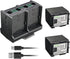 Kastar 2-Pack Battery and Quad Charger for Canon BP-809/B, BP-819, BP-827, VIXIA HF M300 HFM300 Camera