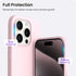 ORNARTO iPhone 15 Pro Case 6.1" - Shockproof Liquid Silicone, Soft Gel Rubber, 3 Layers, Anti-Scratch Lining - Chalk
