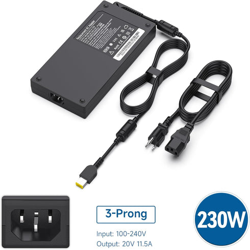 Lenovo 20V 11.5A 230W AC Adapter for Y7000 Y7000P Y9000K Y520 R720, PN: ADL230NLC3A 01FR046 Laptop Power Supply
