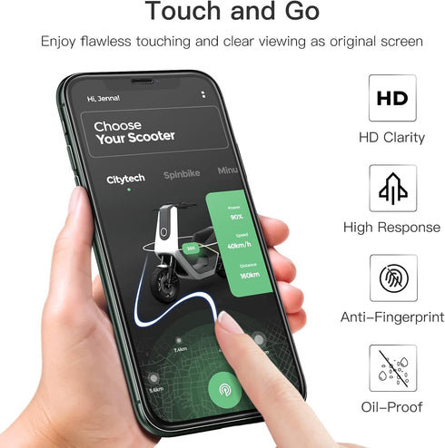 JETech 3-Pack Full Coverage Screen Protector for iPhone 11 Pro Max/XS Max 6.5", Black Edge, 9H Tempered Glass, HD Clear